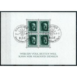 Allemagne Me Reich Beau Bloc Feuillet Yvert Timbres