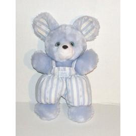 Doudou Souris Bleu Tartine Et Chocolat Peluche Souris Salopette Ray