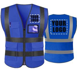 M Chest 115cm Bleu royal Gilet de sécurité réfléchissant avec texte