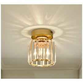 Lustre de plafond moderne abat jour cristal et métal LED luminaire