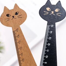 Règle en bois chats Kawaii 15cm outils de dessin multifonctions