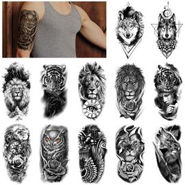 Feuilles D Loup Lion Squelette Tatouages Ephemere Hommes Femmes