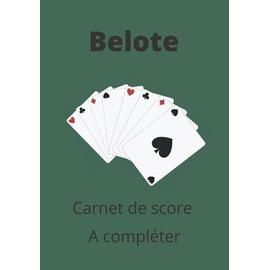 CARNET DE SCORE BELOTE Cahier Pour Noter Les Points De Votre Jeu De