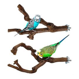 Kcbbe Ensemble De 2 Perchoirs En Bois Naturel Pour Oiseaux Perchoirs