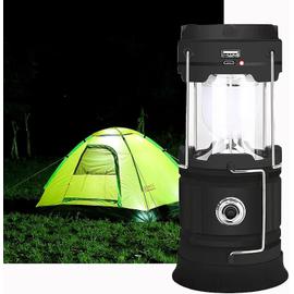 Noir Lanterne LED Rechargeable Solaire USB Lampe Camping Puissante 2