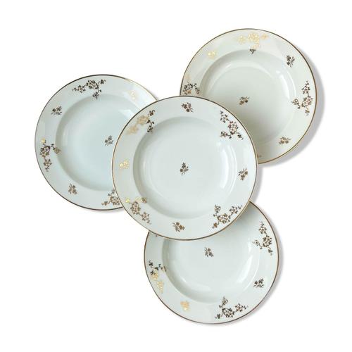 Assiettes Creuses Porcelaine De Limoges Blanche Dor Dore Rakuten