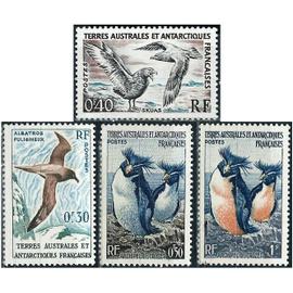 France TAAF 1956 1959 Beaux Timbres Yvert 2 Et 3 Manchots Gorfous