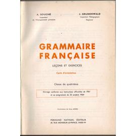 Grammaire Francaise Lecons Et Exercices Cycle D Orientation Classe