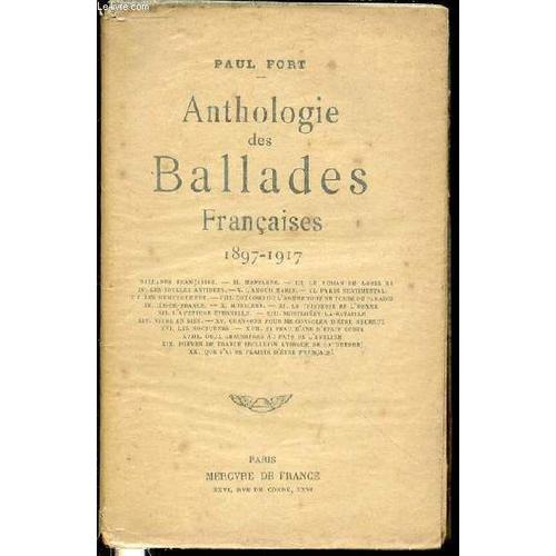 Anthologie Des Ballades Francaises I Ballades Francaises