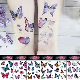 Autocollant De Tatouage Temporaire Papillon 3D Pour Femmes Faux