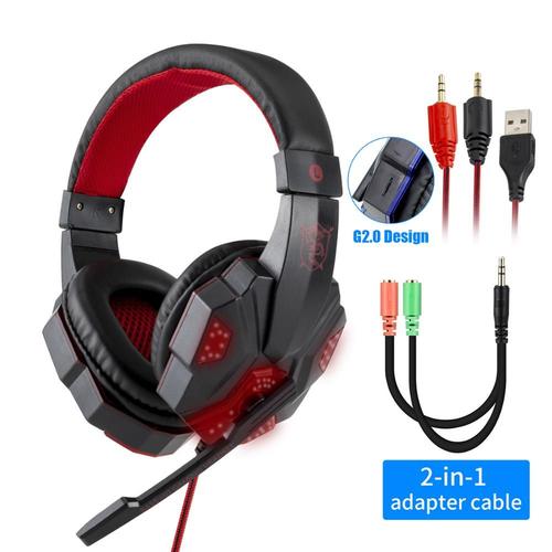 Black Red Pc Laptop Casque Gamer D Coute Hi Fi St R O Rose Avec