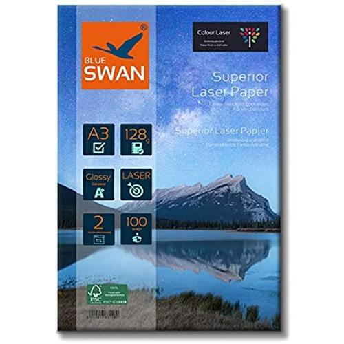 BLUE SWAN 100 Feuilles A3 Papier Pour Flyers Papier Photo Laser Couleur