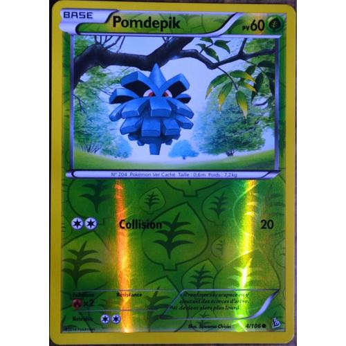 Carte Pokémon 4 106 Pomdepik 60 PV REVERSE Série Xy Étincelles NEUF