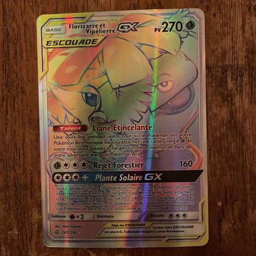 Carte pokémon escouade Florizarre et Vipélierre GX secrète 249 236