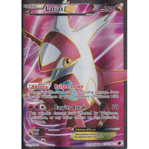 CARTE POKEMON LATIAS EX 112 116 FULL ART GLACIATION PLASMA