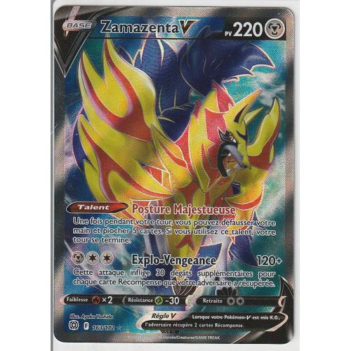 Carte pokemon Zamazenta V 163 172 Ultra Rare en Full Art épée