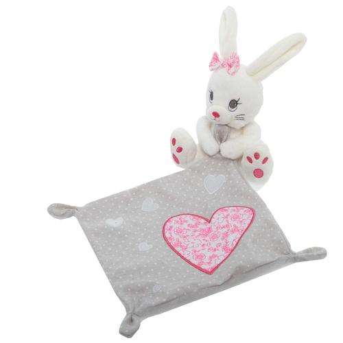 DOUDOU LAPIN BLANC GRIS SIMBA TOYS BENELUX LAPINETTE LAPINE MOUCHOIR