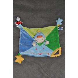 Doudou Peluche Clown Lutin Gar On Plat Etoile Attache Tetine Anneau