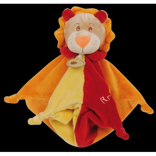 Doudou Peluche Plat Lion Baby Nat Babynat Rouge Orange Jaune Rrrr 6