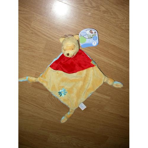 Doudou Peluche Plat Winnie L Ourson Ours Bear Bar Orso Jaune Rouge