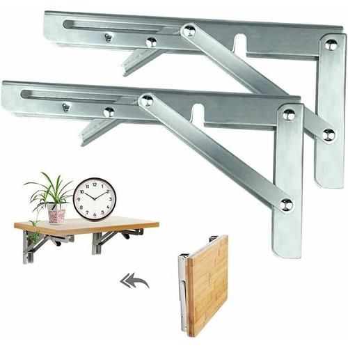 Équerre Pliante 2 PCS Tablette Murale Rabattable 200mm Support d