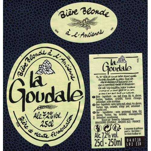 France Lot 3 Étiquettes Bière Beer Labels La Goudale Blonde Haute