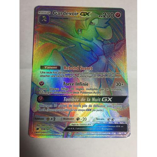 Gardevoir GX 159 147 PV 230 carte secrète rare Soleil et Lune Ombres