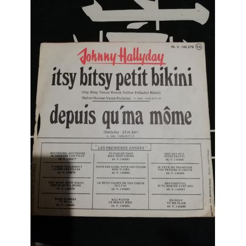 Johnny Hallyday Itsy Bitsy Petit Bikini Depuis Qu Ma Mome Vinyle