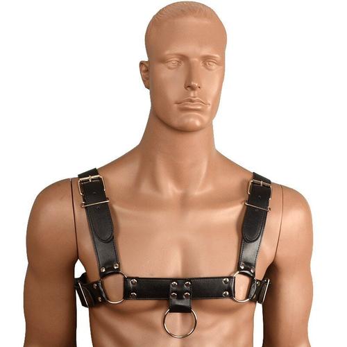 Kit BDSM pour hommes harnais de poitrine Lingerie en cuir réglable