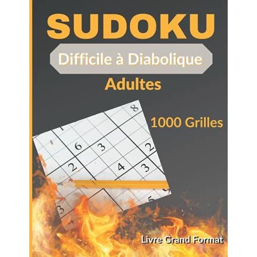 Livre Grand Format Sudoku Difficile Diabolique Adultes Grilles