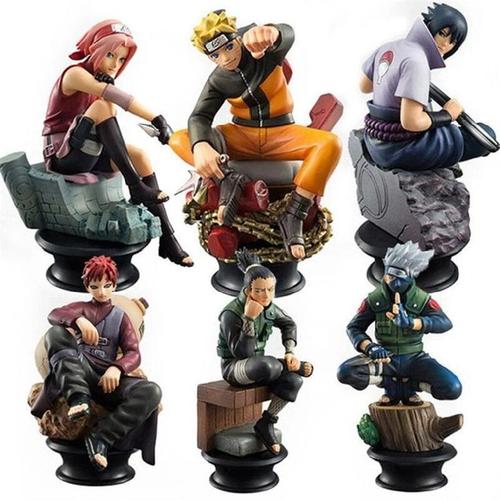 Lot 6 Figurines Naruto Kakashi Shikamaru Sasuke Gaara Anime Modèle