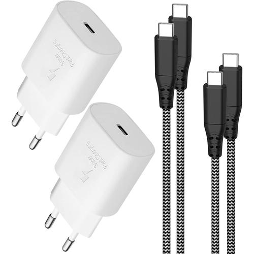 Lot De Chargeurs Rapides W Pour Samsung Chargeur Usb C Avec C Ble