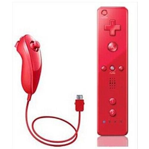 Manette Wiimote Nunchuk Pour Nintendo Wii Rouge Rakuten