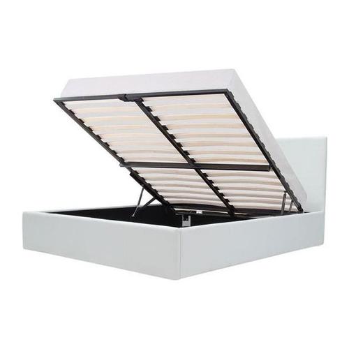 Martin Lit Adulte X Cm Coffre De Rangement Simili Blanc