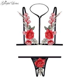 Micro Bikini extrême Sexy érotique soutien gorge ensemble broderie