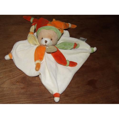 Ours Lutin Plat Arlequin Doudou Et Compagnie Organge Rouge Vert Rakuten