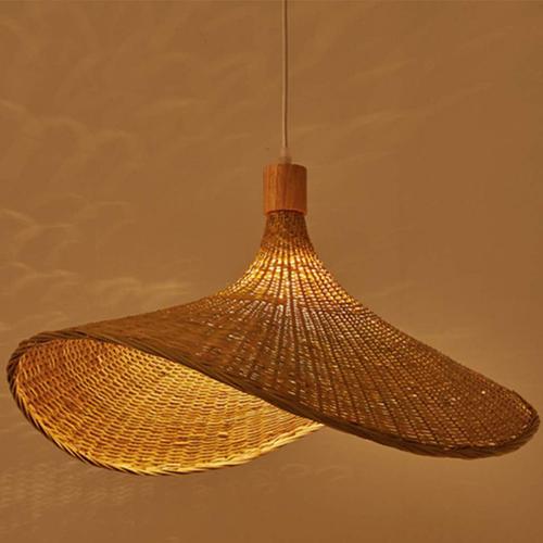 SVKBJROY Lampe Suspension Lustre De Salon En Bambou Naturel Tiss