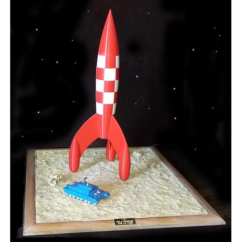 Tintin Fus E Et V Hicule Lunaire Diorama On A Marche Sur La Lune Herg