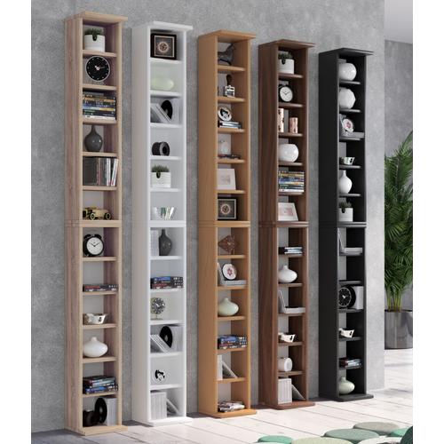 Vcm Bois Cd Dvd Stand Rangement Tag Re Sur Pied Biblioth Que D Co