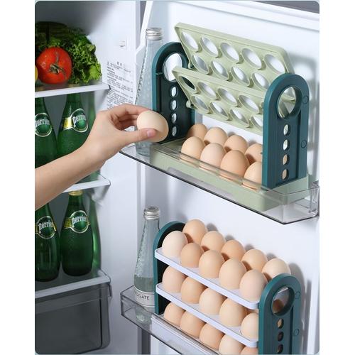 Vert Boîte de rangement d ufs pour réfrigérateur 30 grilles porte