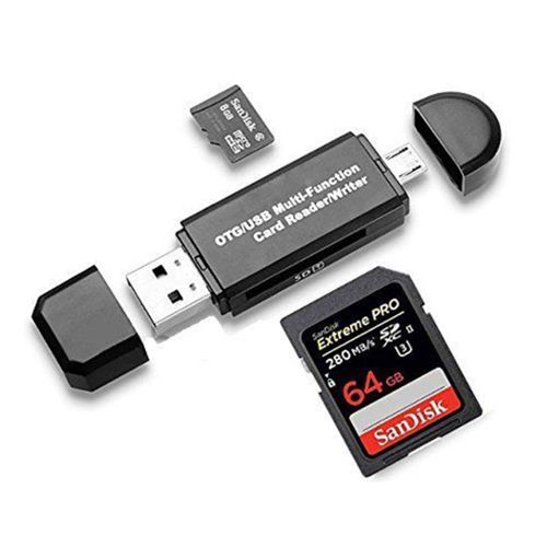Lecteur de carte mémoire, lecteur de carte SD/Micro SD et adaptateur Micro  USB OTG vers USB 2.0 avec connexion USB Micro USB standard pour PC,  ordinateur portable et smartphone avec fonction OTG1