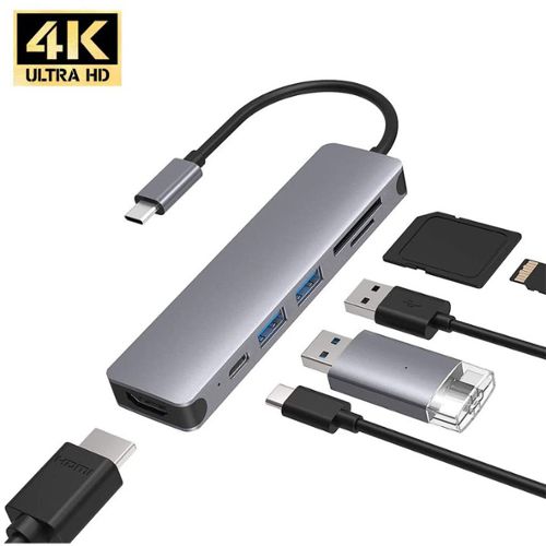 Lemorele Hub USB C, Station d'accueil USB C, Adaptateur USB C Multiport 5  en 1 avec 4K HDMI, 2 USB 2.0, Lecteur SD/TF pour Steam Deck/Switch, MacBook