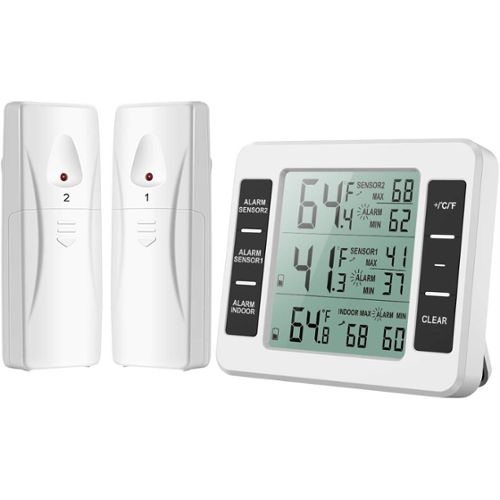 Nouveau-réfrigérateur Thermomètre Cuisine numérique Sans Fil Réfrigérateur  Congélateur Température Multicolore