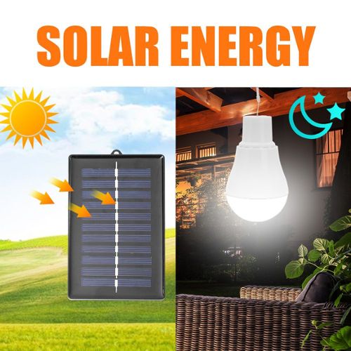 2 Lampes solaires de camping portables, ampoule solaire LED Lampe de  secours solaire Lanterne de jardin Éclairage solaire avec panneau d'ampoule  à crochet pour le camping, la pêche, la randonnée, l'intérieur 