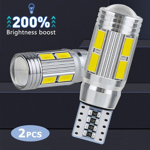 T10 W5W LED Ampoule,194 168 2825 Ampoules LED pour lampes de lecture de  voiture, feux de plaque d'immatriculation, plafonniers, feux latéraux,DC  12V (Blanc/ Pack of 10) 
