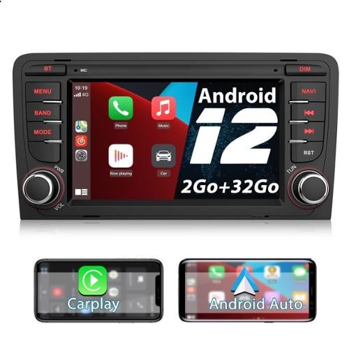 Android 11.0 Autoradio 2 Din avec sans Fil Carplay Android Auto GPS Navi 9  Pouces Écran Tactile Autoradio avec Bluetooth FM/RDS Radio