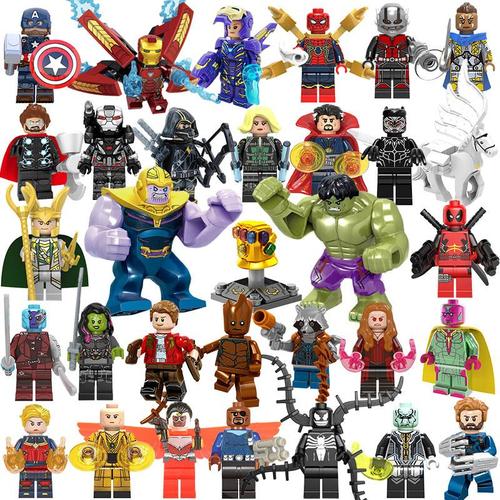 32 pièces DC super-héros série ensemble Avengers Mini figurines Collection  Iron Man Loki Thor Thanos blocs de construction briques poupée jouet pour  enfant