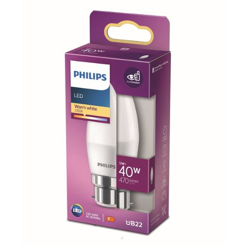 Philips Lot de 3 ampoules basse consommation avec culot à baïonnette BC/B22 11 W B22 11W 220V blanc chaud Durée : 10 ans 
