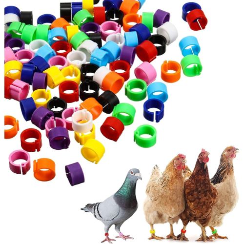 Houdao 50 Pièces 20mm Bague Poule Bague Pigeon avec Numéro Multicolores Bague pour Poule Bague Oiseau pour Poulet Canard Poulet Oie Guinée Pigeon 
