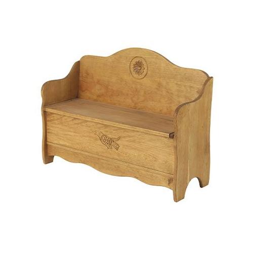 Banc coffre de rangement en pin brut 78 litres